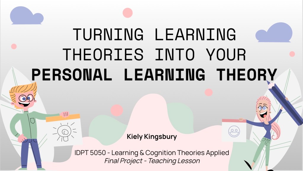 Screenshot of the PowerPoint title slide for "Personal Learning Theory" project.